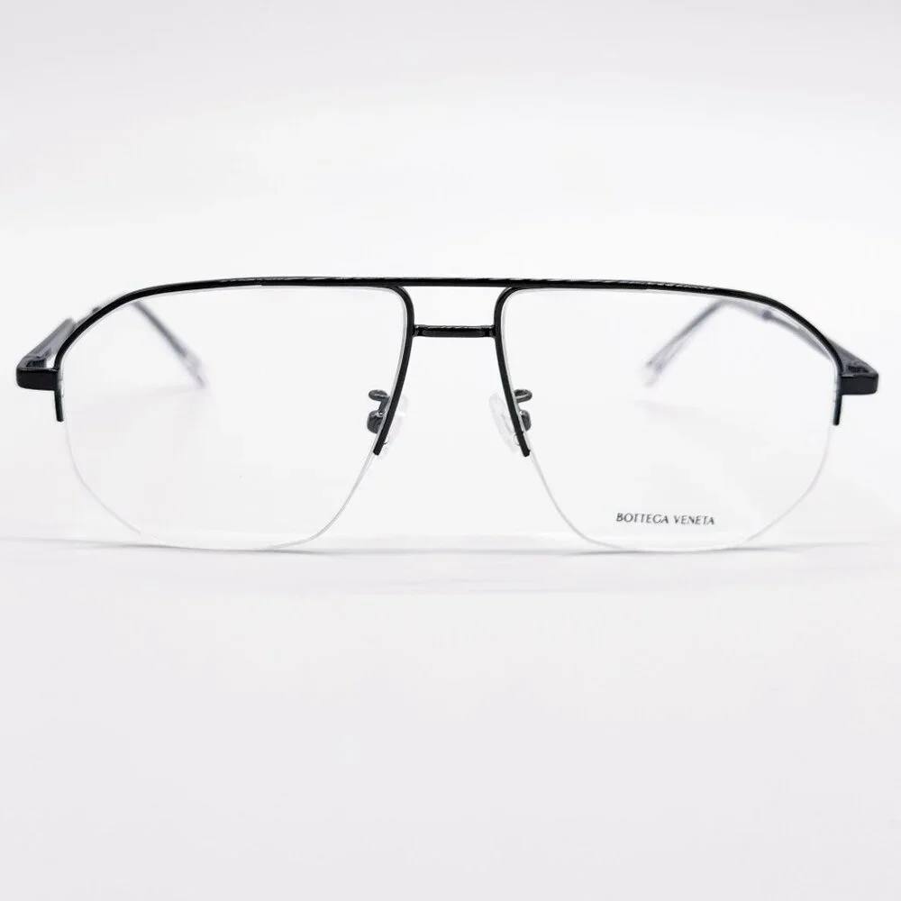 NEW BOTTEGA VENETA EYEGLASSES BV1109O 001 BLACK AVIATOR UNISEX EYEWEAR
